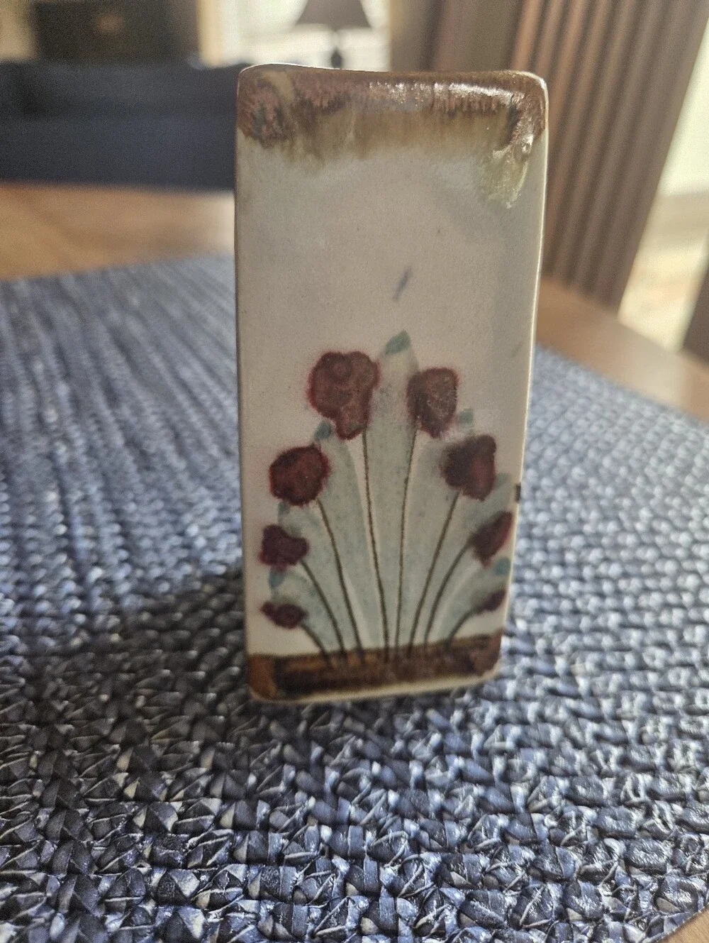 Ken Edwards Tonala Mexico Hand Painted Pottery Vase